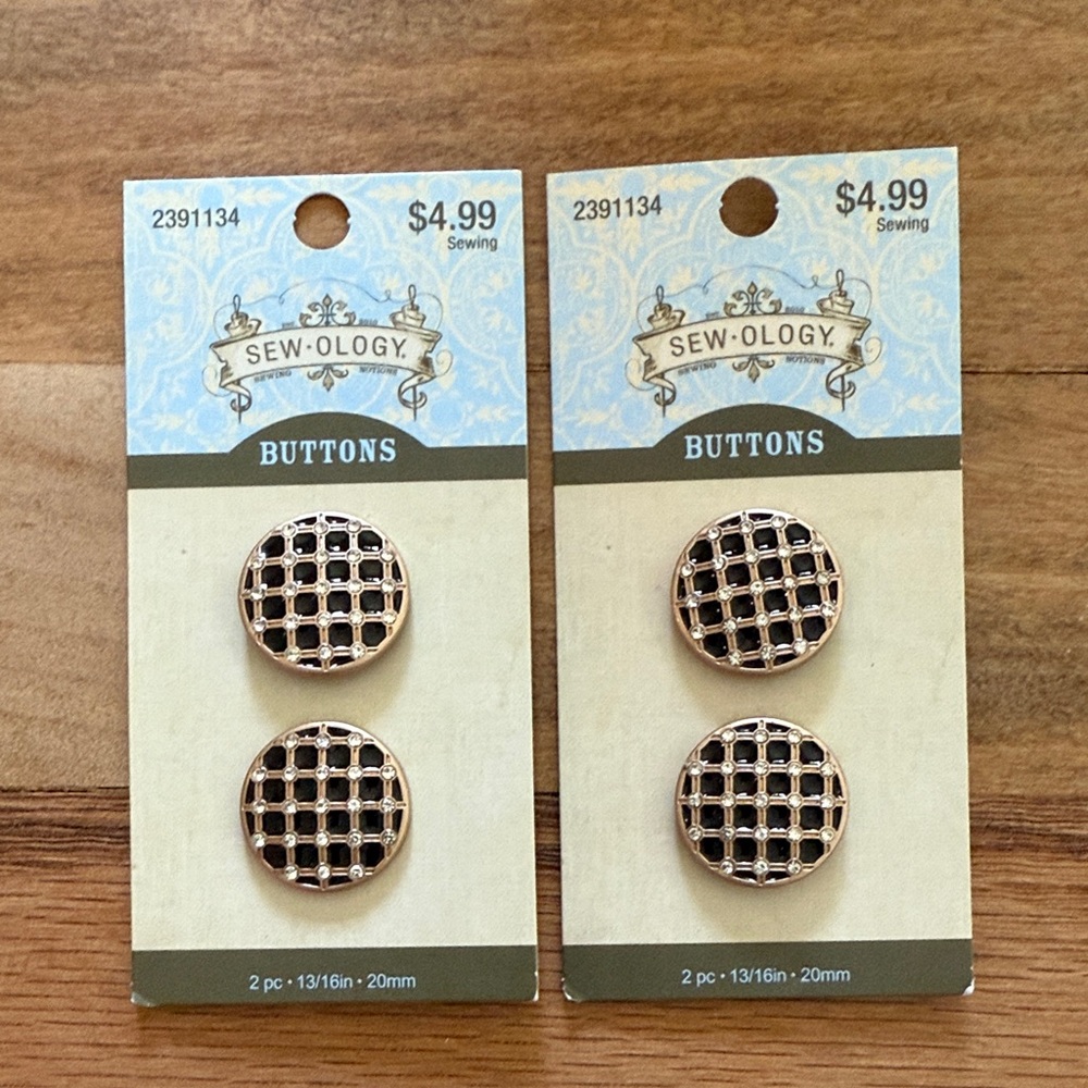 Sew-Ology Gold and Black Buttons